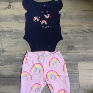 New born babygirl set from Carters nabyblue w/pink